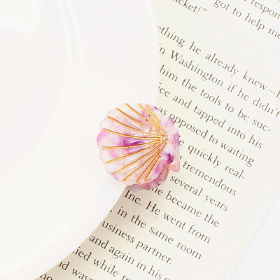 Cellulose Acetate(Resin) Shell Shape Hair Claw Clips OHAR-PW0003-029I-1