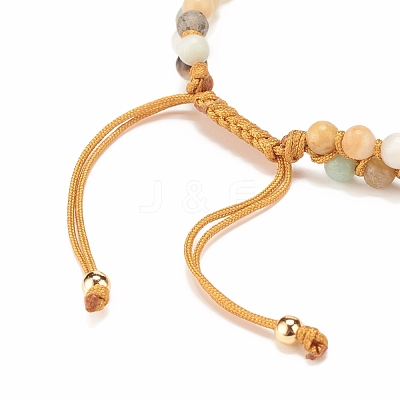 Teardrop Natural Green Aventurine Braided Bead Bracelet BJEW-JB08116-03-1