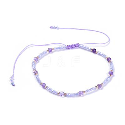 Adjustable Nylon Thread Braided Beaded Bracelets BJEW-JB04376-1