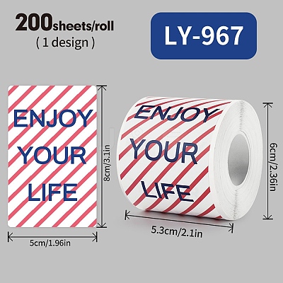 200Pcs Thank You Theme Stickers Roll DIY-M070-01F-1