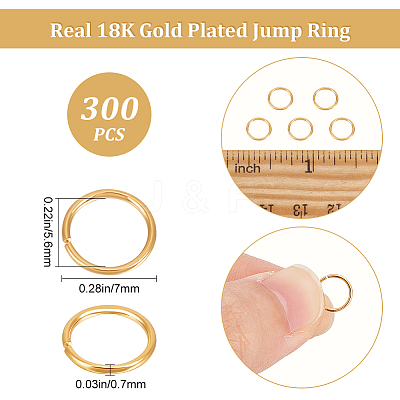 300Pcs Brass Open Jump Rings KK-BBC0008-72B-1