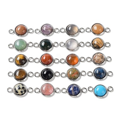 Natural & Synthetic Mixed Stone Connector Charms G-D059-01F-1