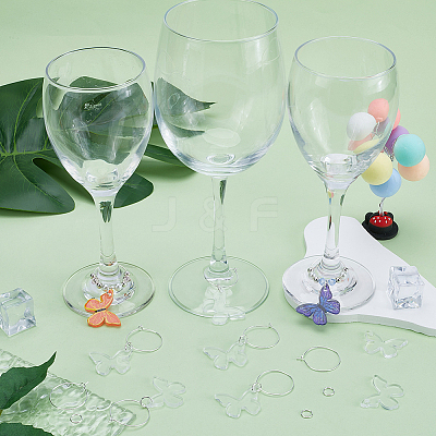 DIY Blank Wine Glass Charm Making Kit DIY-SC0023-62A-1