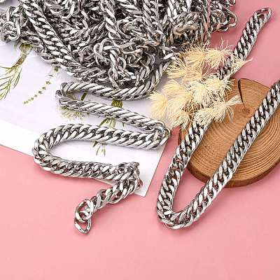 Tarnish Resistant 201 Stainless Steel Double Link Chains CHS-A003E-3.0mm-1