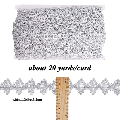 Polyester Lace Ribbons OCOR-WH0082-20B-1