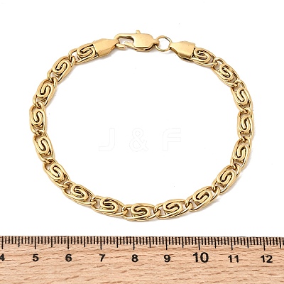 304 Stainless Steel Swirl  Link Bracelets for Women BJEW-K240-11G-1