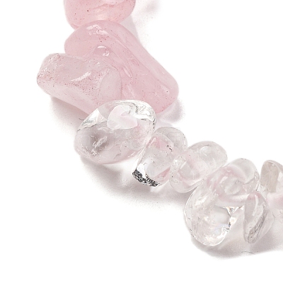 Natural Quartz Crystal & Rose Quartz Beads Strands G-L610-A07-01-1