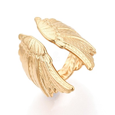 Ion Plating(IP) 304 Stainless Steel Cuff Open Rings for Women RJEW-N052-20G-1
