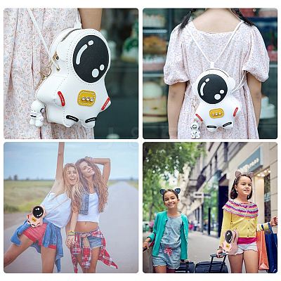 DIY Sew on PU Leather Astronaut Shaped Multi-Use Crossbody/Shoulder Bag/Backpack Making Kits DIY-WH0297-55A-1