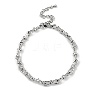 Anti-Tarnish 304 Stainless Steel 8 Shaped Link Chain Anklets AJEW-A057-08P-1