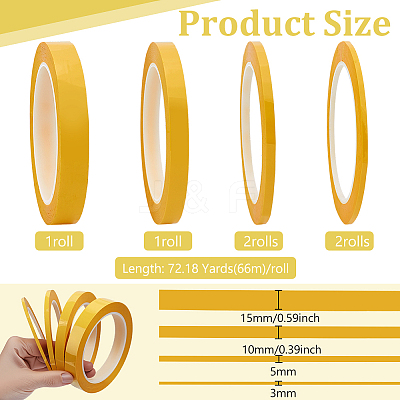 6 Rolls 4 Styles PET Decorative Adhesive Tapes AJEW-BC0010-39B-1
