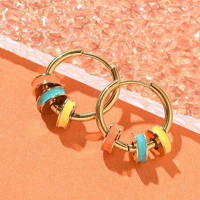 Ion Plating(IP) 304 Stainless Steel Hoop Earrings EJEW-A118-02G-1