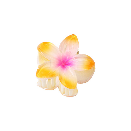 Flower Shape Plastic Claw Hair Clips PW-WG52864-10-1