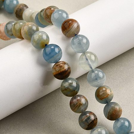 Natural Blue Calcite Beads Strands G-H312-C02-10mm-1