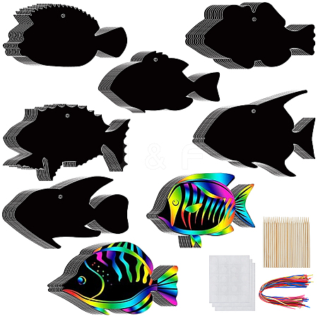 Rainbow Scratch Paper Art Pendant Decoration Kits DIY-WH20013-21C-1