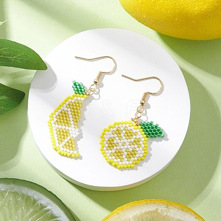 Glass Seed Beads Dangle Earrings EJEW-MZ00500-1