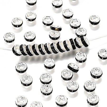Brass Grade A Rhinestone Spacer Beads RB-A014-Z6mm-02S-1