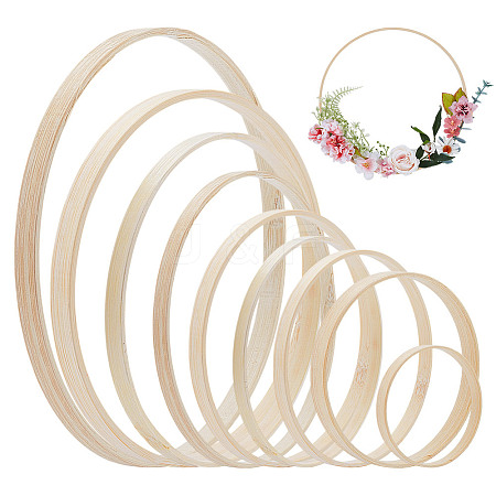 9Pcs 9 Styles Bamboo Embroidery Hoop Kit FIND-WH0126-848-1