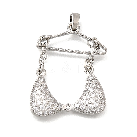 Brass Micro Pave Cubic Zirconia Charms KK-P336-03B-P-1