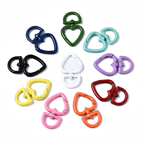 Spray Painted Eco-Friendly Alloy Swivel Snap Hooks Clasps PALLOY-T080-07-NR-1