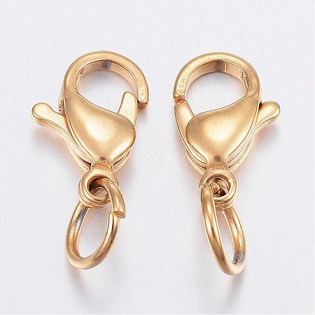 Ion Plating(IP) 304 Stainless Steel Lobster Claw Clasps STAS-P139-A13-G-1