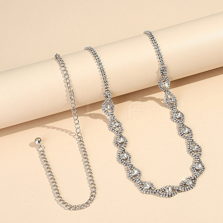 Alloy Crystal Rhinestone Horse Eye Link Waist Belly Chains for Women FS-WGBDEF7-01-1