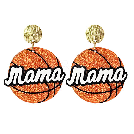 Mother's Day Acrylic Dangle Stud Earrings WG8B487-03-1