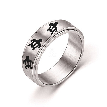 Rotating Titanium Steel Anxiety Relief Rings for Women Men PW-WG4928D-10-1