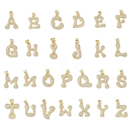 Brass Micro Pave Cubic Zirconia Pendants KK-L243-32G-1