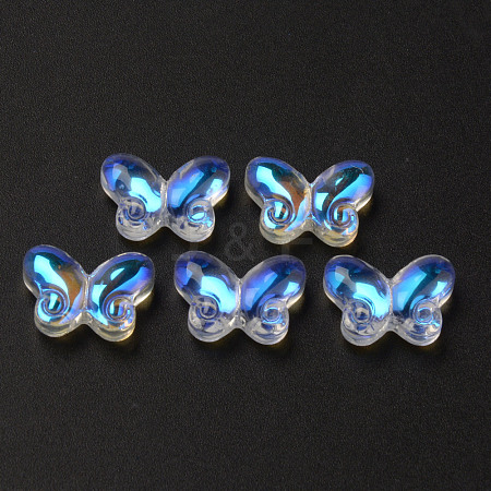 Electroplate Transparent Glass Beads GLAA-Q092-04-B01-1