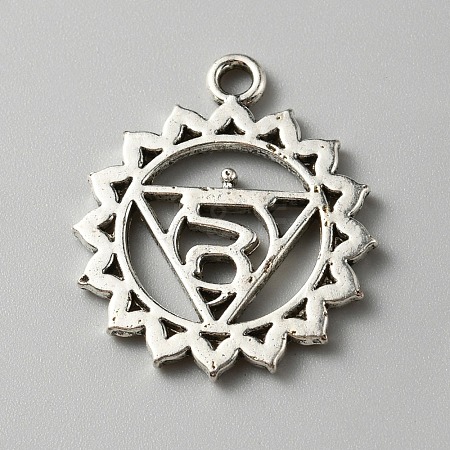 Chakra Zinc Tibetan Style Alloy Pendants LS-FIND-WH0137-05E-AS-1