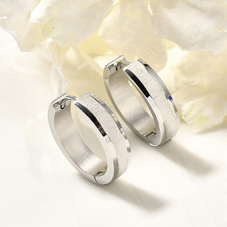 304 Stainless Steel Hoop Earrings for Women EJEW-C096-44P-1