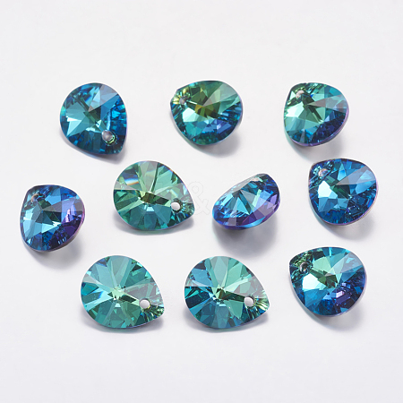 Faceted K9 Glass Rhinestone Charms X-RGLA-F053-E-001BB-1