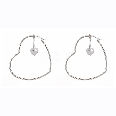 Stainless Steel Hoop Earrings EJEW-JE04453-03-1