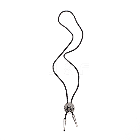 Flat Round with Egypt Pharaoh Laria Necklace for Men Women NJEW-WH0011-06AS-1
