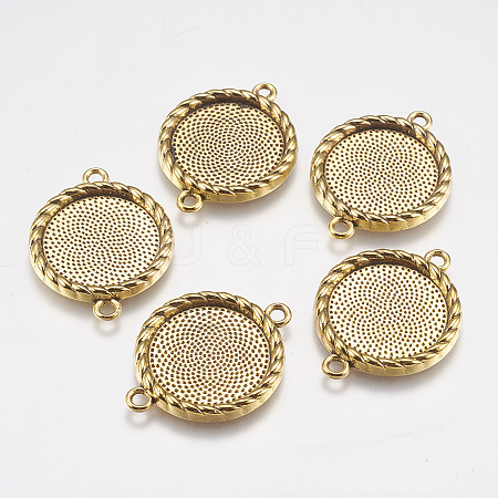 Zinc Alloy Cabochon Connector Settings LS-PALLOY-A15774-AG-FF-1
