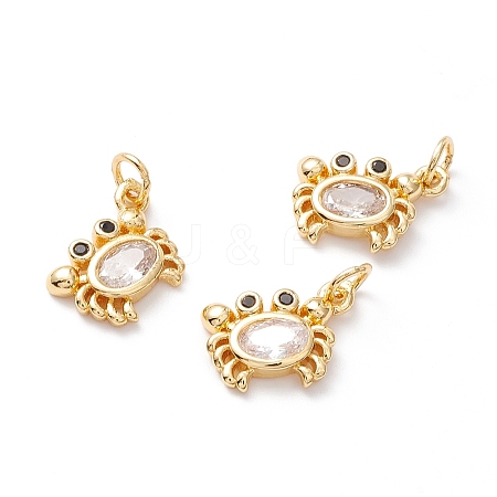 Brass Micro Pave Clear Cubic Zirconia Pendants LS-ZIRC-M118-03G-RS-1