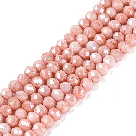 Anti-Tarnish Dyed Rondelle Glass Beads Strands EGLA-T021-3mm-17-15-1
