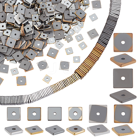 800Pcs 8 Styles Electroplate Non-magnetic Synthetic Hematite Beads G-PH0002-65-1