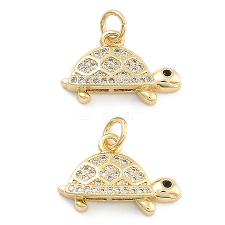 Brass Pave Clear Cubic Zirconia Pendants KK-U009-12D-G-1