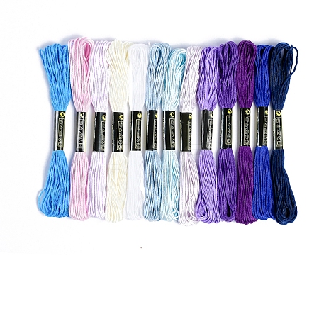 13Bundles 13 Colors Hand-woven Embroidery Cotton Threads PW-WGA0E47-02-1