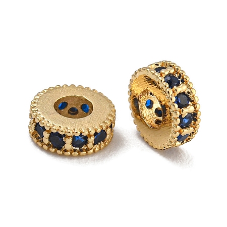 Rack Plating Brass Micro Pave Cubic Zirconia Beads KK-U030-30G-03-1