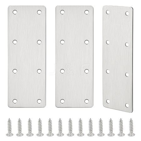 AHADERMAKER 6Pcs 8-Hole 201 Stainless Steel Bracket STAS-GA0001-52-1