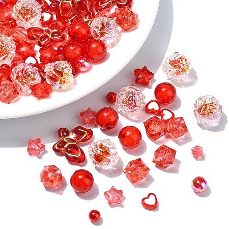 120Pcs 12 Styles Mixed Styles Acrylic Beads MACR-YW0003-05F-1