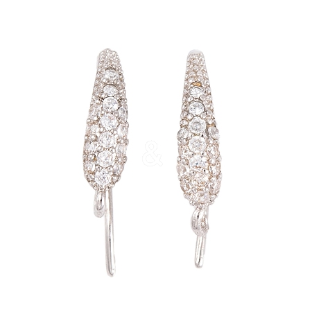 Rack Plating Brass Cubic Zirconia Earring Hooks KK-S374-05P-08-1