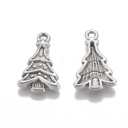Tibetan Style Zinc Alloy Christmas Tree Pendant Enamel Settings TIBEP-R331-74-1
