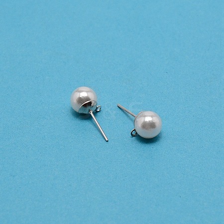 Iron Stud Earring Findings STAS-WH0029-02C-02-1-1