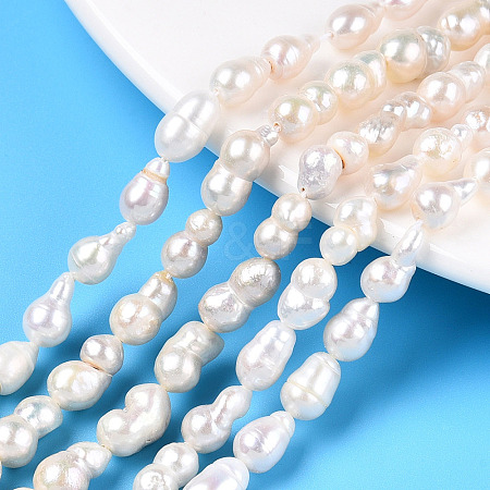 Natural Baroque Pearl Keshi Pearl Beads Strands X1-PEAR-S020-F10-02-1