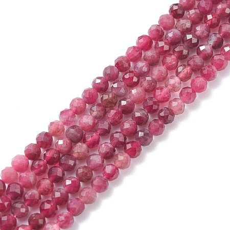 Natural Red Tourmaline Beads Strands X-G-A021-01B-1