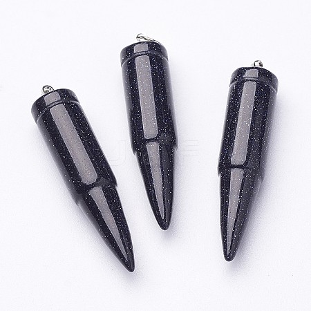 Synthetic Blue Goldstone Pointed Pendants G-D850-10-1